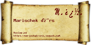 Marischek Örs névjegykártya